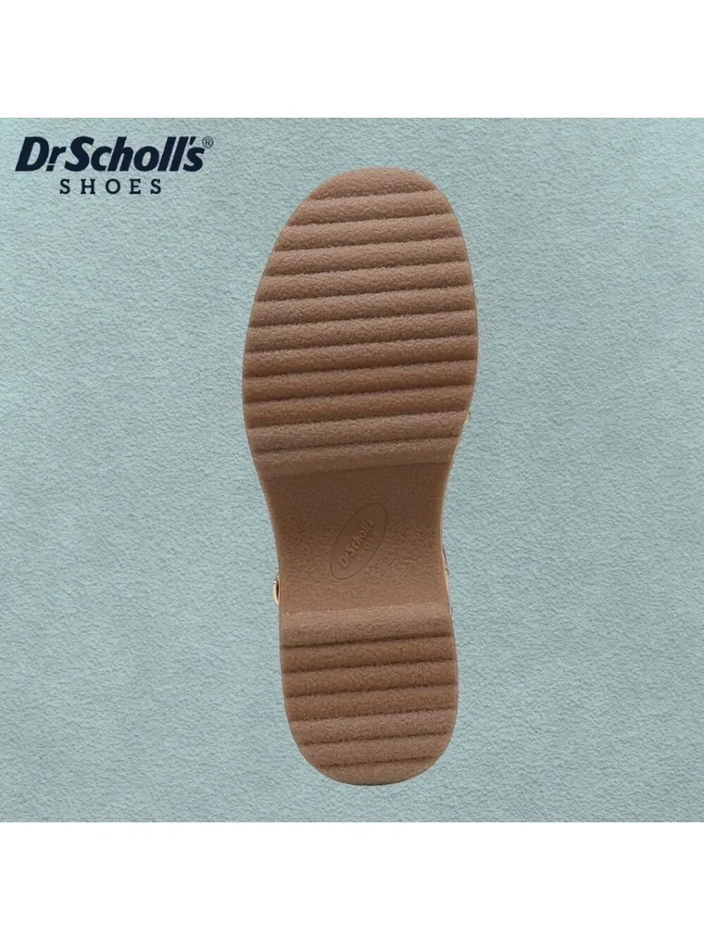DR SCHOLLS Dublin-Stud-Accent Faux Wood Eco-Friendly Platform Sandal-10M NWT